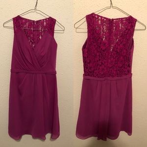 David’s Bridal Chiffon V-neck Dress w Lace Back- 4